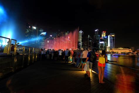 MBS light show Singapore editorial photography. Image of video - 35947047