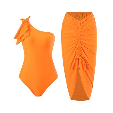 Susanny Women S One Piece Swimsuit With Wrap Skirt 2 Piece Ruffle