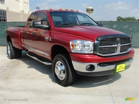 2009 Inferno Red Crystal Pearl Dodge Ram 3500 Slt Quad Cab 4x4 Dually