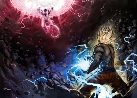 Epic Goku Vs Frieza Art by mobius-9 : r/dbz