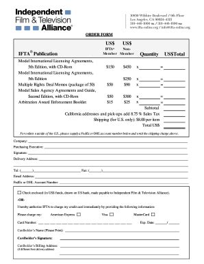 Fillable Online AFM IFTA Publication Order Form Fax Email Print