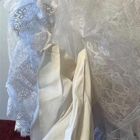 Vtg 70s JCPenney White Lace Wedding Dress Victorian L… - Gem