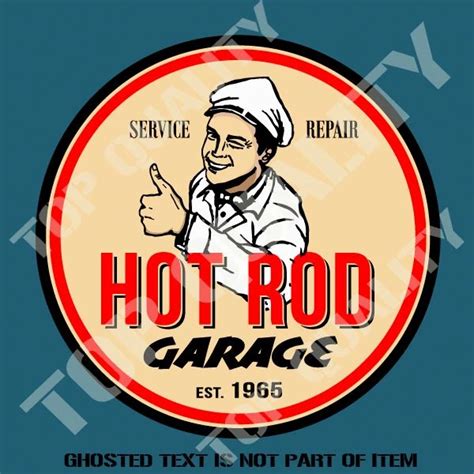 HOT ROD GARAGE Decal Sticker Rat Rod Hot Rod Vintage Americana Retro Stickers PicClick AU