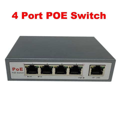 CCTV Accessories 4 Port 10/100M PoE Net Switch/Hub Power Over Ethernet ...
