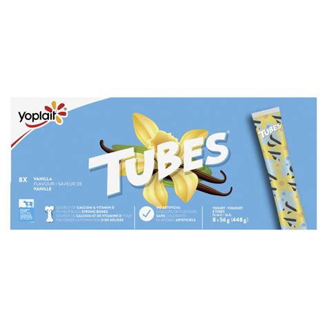 Tubes Yogourt à boire vanille 1 M G 8x56g Plaisirs laitiers