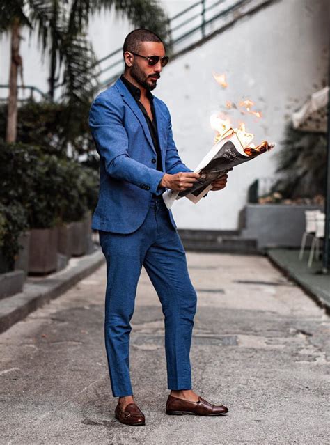 navy suit brown shoes