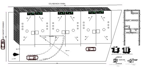 Parking lot ground floor plan details of town house dwg file - Cadbull