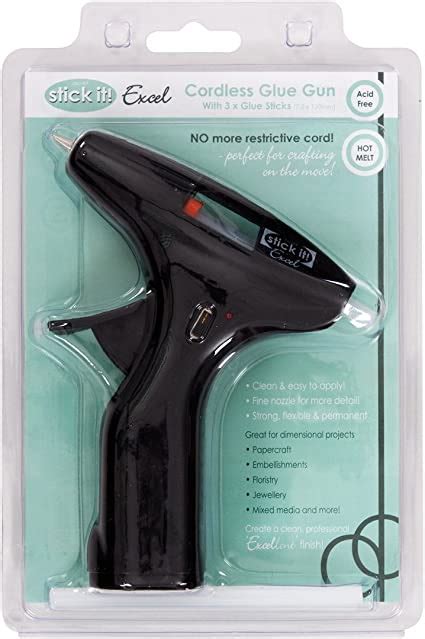 Stick It Hot Melt Cordless Glue Gun Includes Glue Sticks Black Set Of Glue Tube For Home