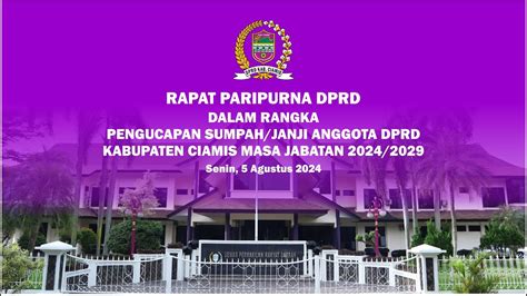 Rapat Paripurna Pengucapan Sumpah Janji Anggota Dprd Masa Jabatan