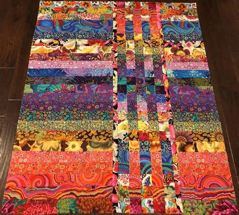 This Is A Stunning Kaffe Fassett Quilt Top It Will Need Batting And Backing Not Included To