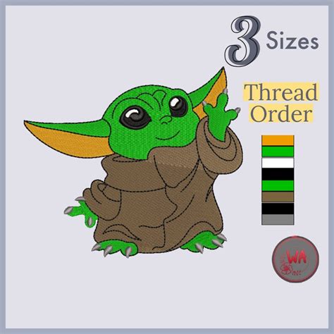 Baby Yoda Embroidery Design Baby Yoda Star Wars Machine Etsy New Zealand