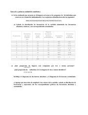 Estadistica Docx Tarea De A Primera Unidad De Estadstica Se Ha