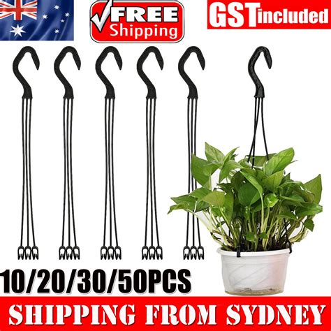 10 50PCS 36cm Flower Pot Hook Hanging Baskets 3 Prong Hanger Plants