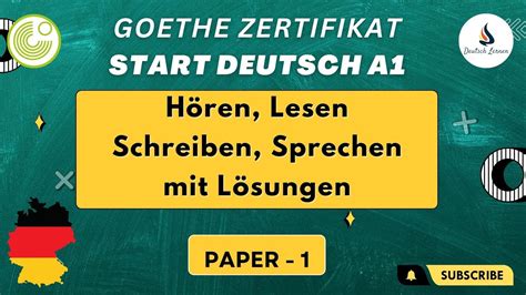 Start Deutsch A Goethe Exam Practice Material Modelltest Paper