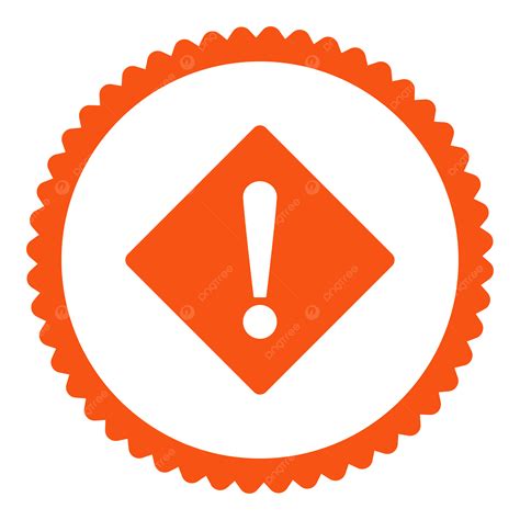 Error Flat Orange Color Round Stamp Icon Dangerous Exclamation Safety