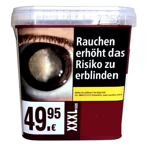 Alles für den Raucher burton red volumen tabak eimer