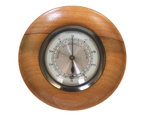 Small Maritime Barometer Wood Brass Atmospheric Pressure Measuring