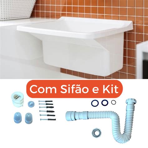 Tanque Sifão Ralo e Kit de Instalação Tanquinho Pia Lavar Roupas