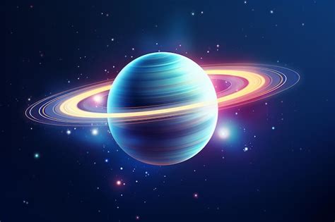 Premium Photo | Saturn in sky at night background asset game 2d futuristic