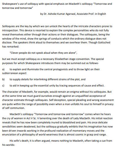 Soliloquy - 30+ Examples, Format, How to Write, PDF