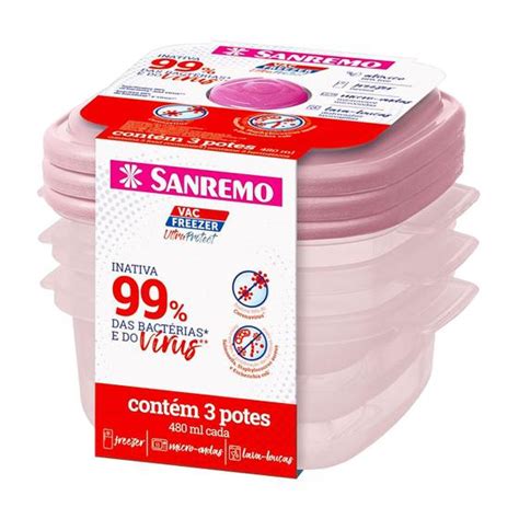 Conjunto Potes Pl Stico Ultraprotect Sanremo Ml Alimentos