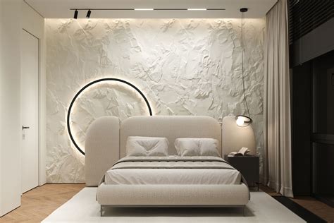 Bedroom with stone wall :: Behance