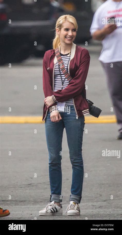 Emma Roberts Acting As A High School Sports Photographer On The Set Of