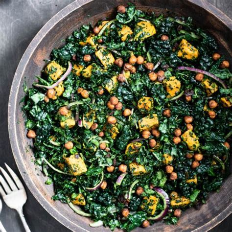 Sweet Potato Kale Salad With Roasted Chickpeas No Dairy No Cry