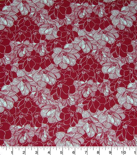 Quilter S Showcase Cotton Fabric Red Sketch Floral JOANN