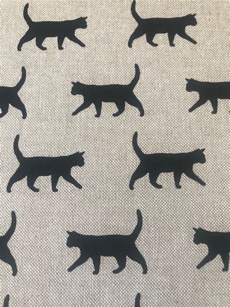 Black Cat Fabric Etsy Uk