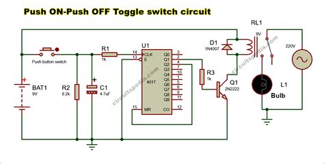 Push On Push Off Switch Circuit Diagram Push On Push Off Cir