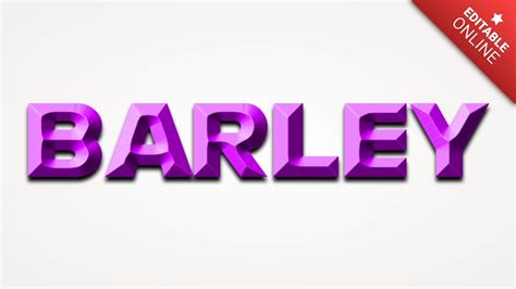 Barley Efecto Biselado Morado Generador De Efectos De Texto