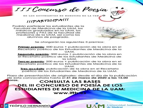 III Concurso de poesía de los estudiantes de Medicina UAM IFTH