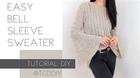 How To Crochet A Bell Sleeve Sweater EASY Tutorial DIY YouTube