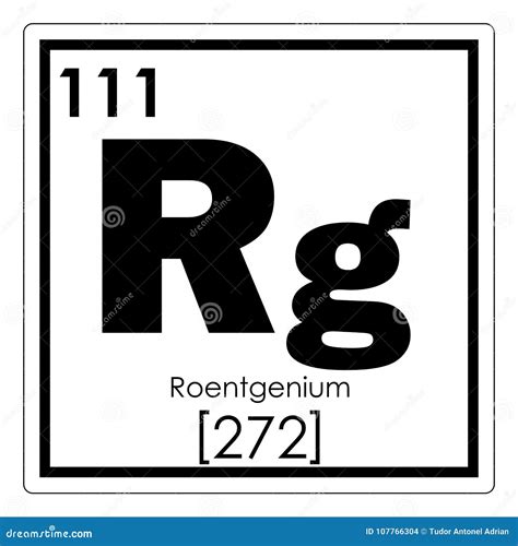 Roentgenium 111 Element. Alkaline Earth Metals. Chemical Element Of Mendeleev Periodic Table ...