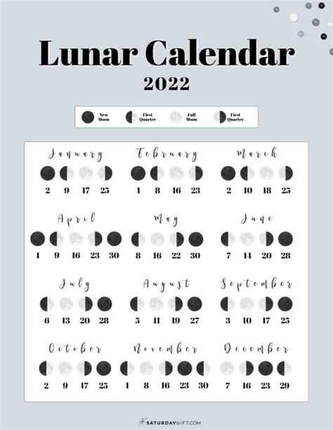 2025 Lunar Calendar Poster Printable 2021 Rois Jordanna