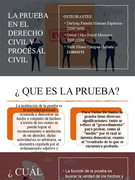 La Prueba En El Derecho Civil Y Procesal Pdf Evidencia Ley