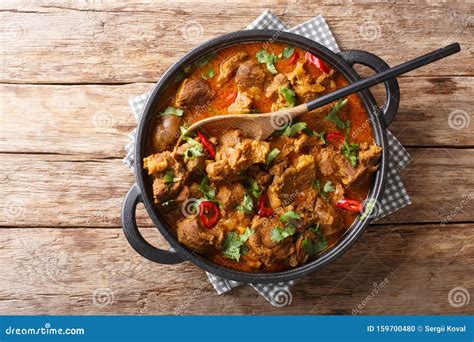 Kashmiri Lamb Rogan Josh with Spices and Gravy Close-up in a Pan ...