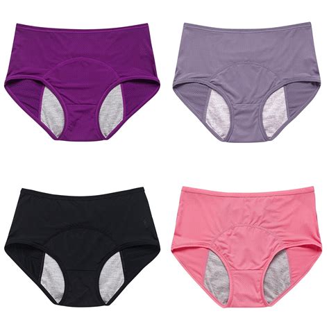 Lroveb Period Underwear For Women 4 Pack Womens Mesh Breathable And