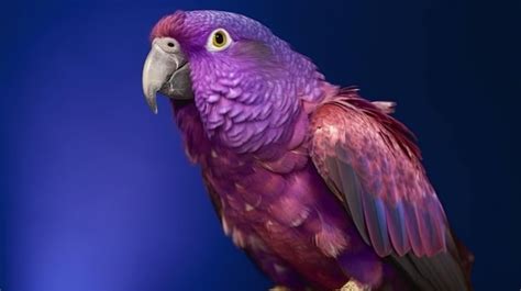 Premium Photo | A purple parrot with a blue background