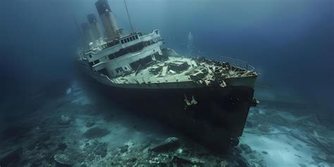 Underwater photo of the Titanic shipwreck showcasing its immense scale ...