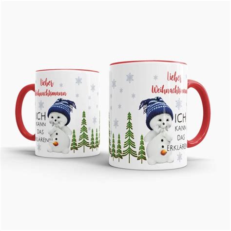 Tasse Xmas Schneemann Lustig Rot Tassendruck