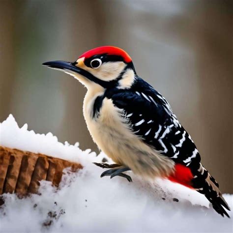 Pájaro carpintero en invierno rompecabezas en línea