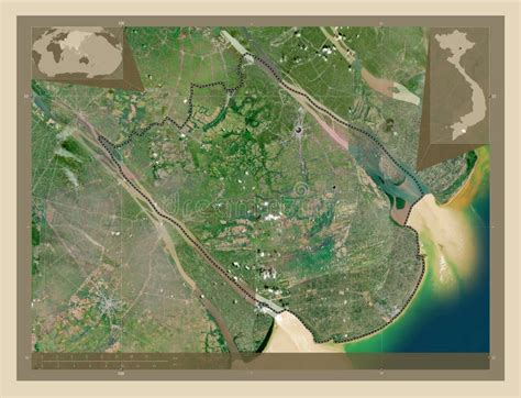 Tra Vinh, Vietnam. High-res Satellite. Major Cities Stock Illustration ...