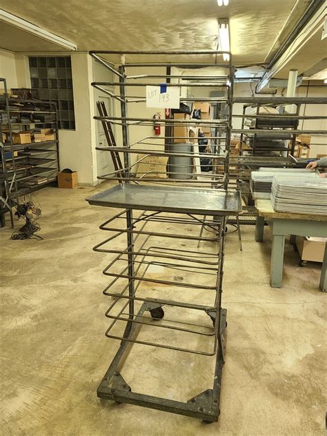 J&K Estate Sales & Auctions - Industrial Grade Metal Tray Rack Unit on ...