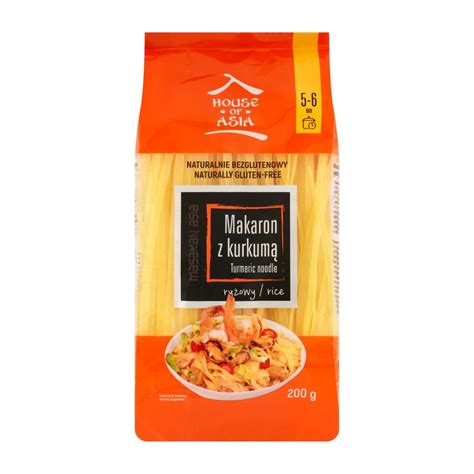 Bezglutenowy makaron ryżowy z kurkumą 5mm 200g House of Asia De Care