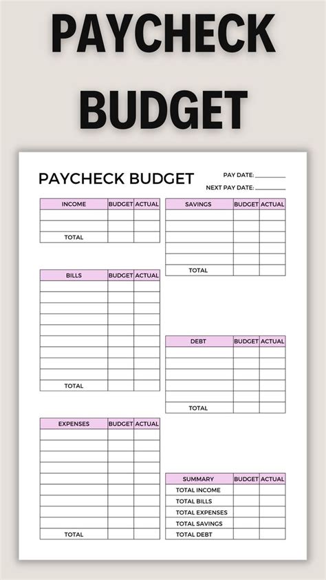 Paycheck Budget Tracker