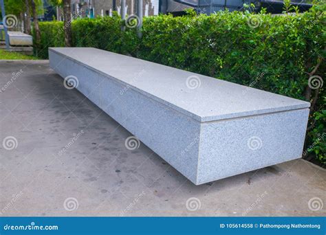 Modern Concrete Bench in the Garden Stock Photo - Image of relaxation, scene: 105614558