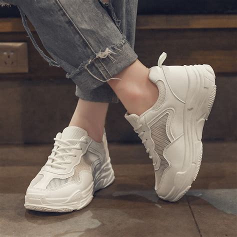 Bomlight Platform Chunky Sneakers Women White Shoes Women Trainers New