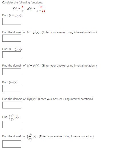 Answered Consider The Following Functions Fx Bartleby